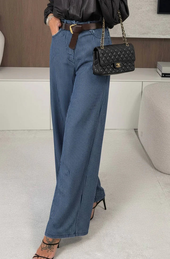 Yana Pinstripe Palazzo Pants