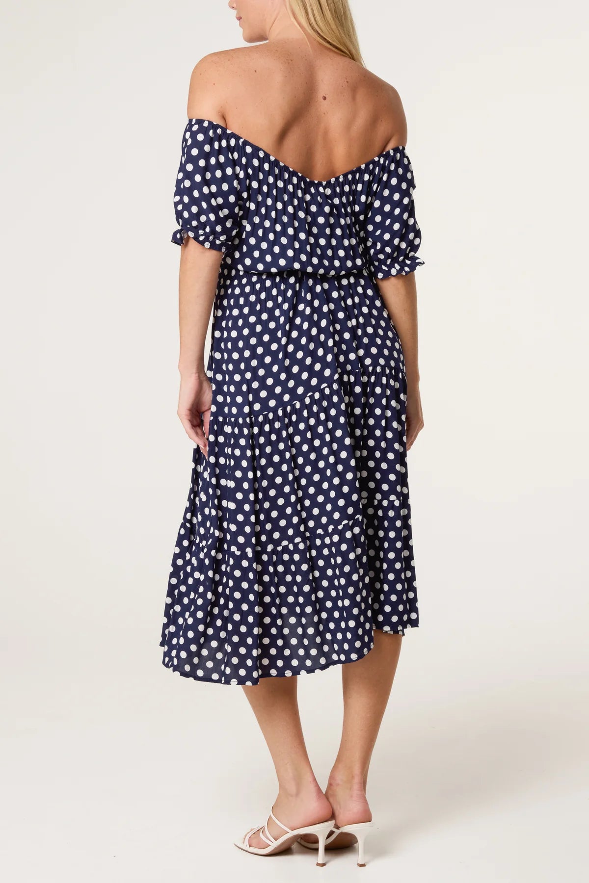 Keisha Polka Dot Shirred Waist Dress