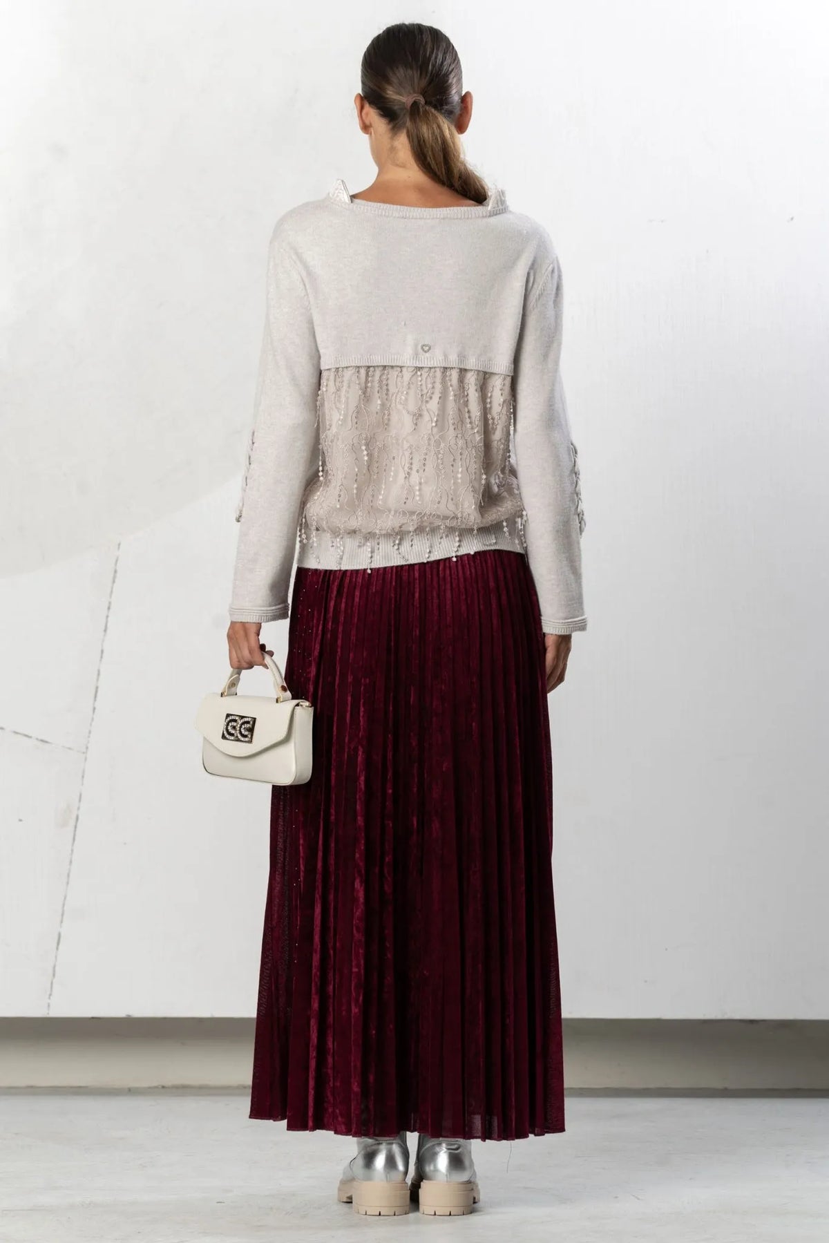 Elisa Cavaletti Sweater with Ruffled