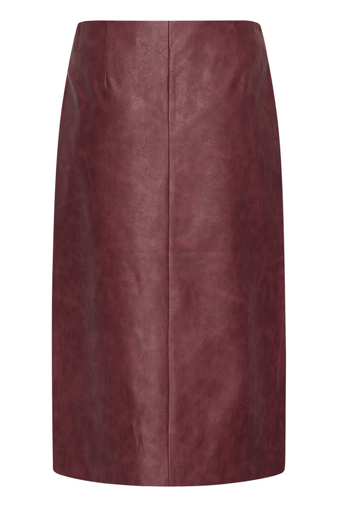 ICHI Kanira Faux Leather Skirt