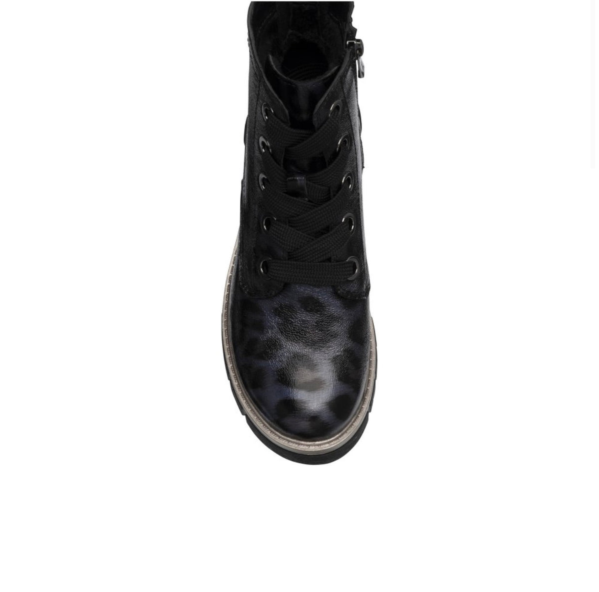 Lotus Jojo Navy Leopard Print Ankle Boots
