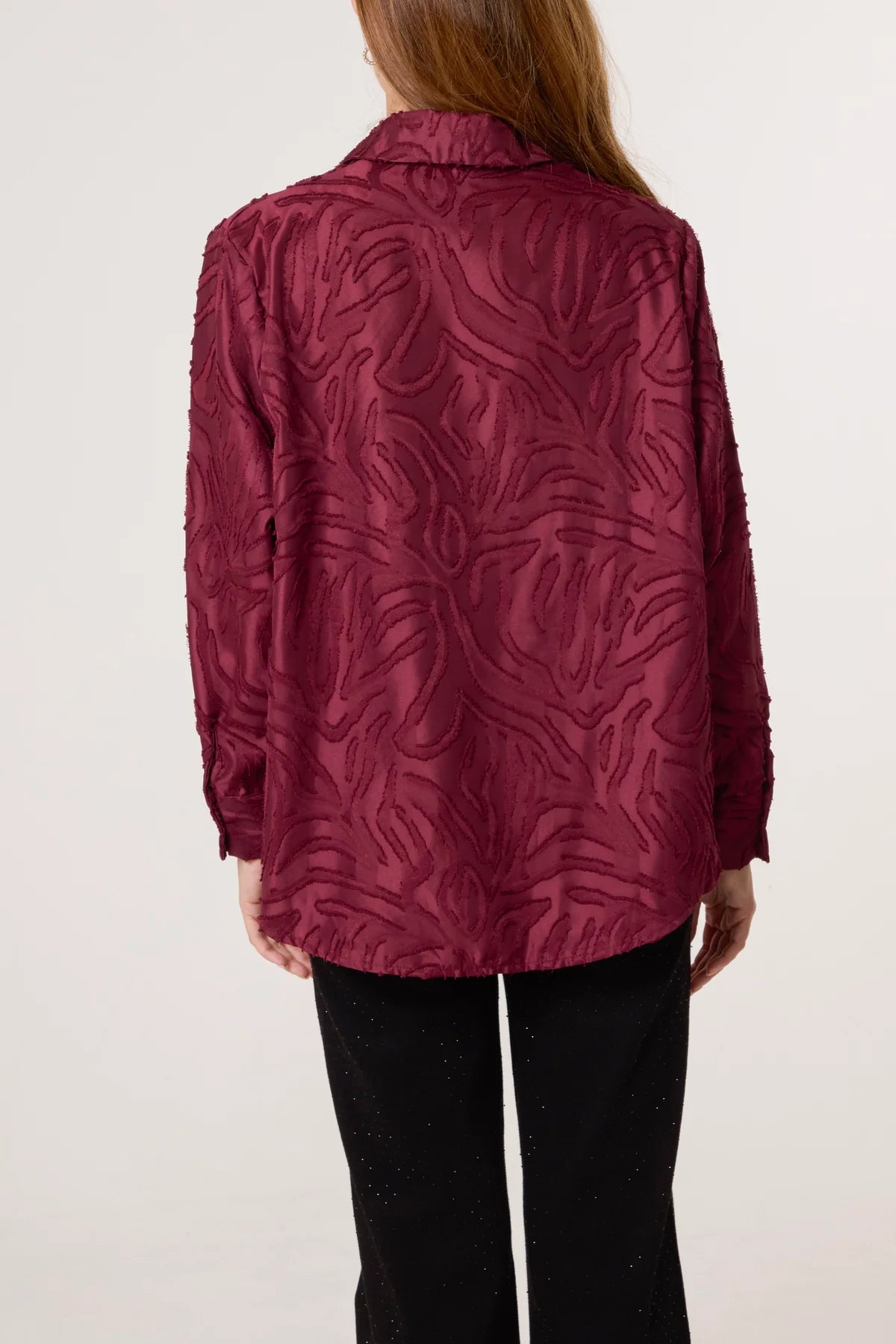 Sherry Burnout Abstract Swirl Blouse