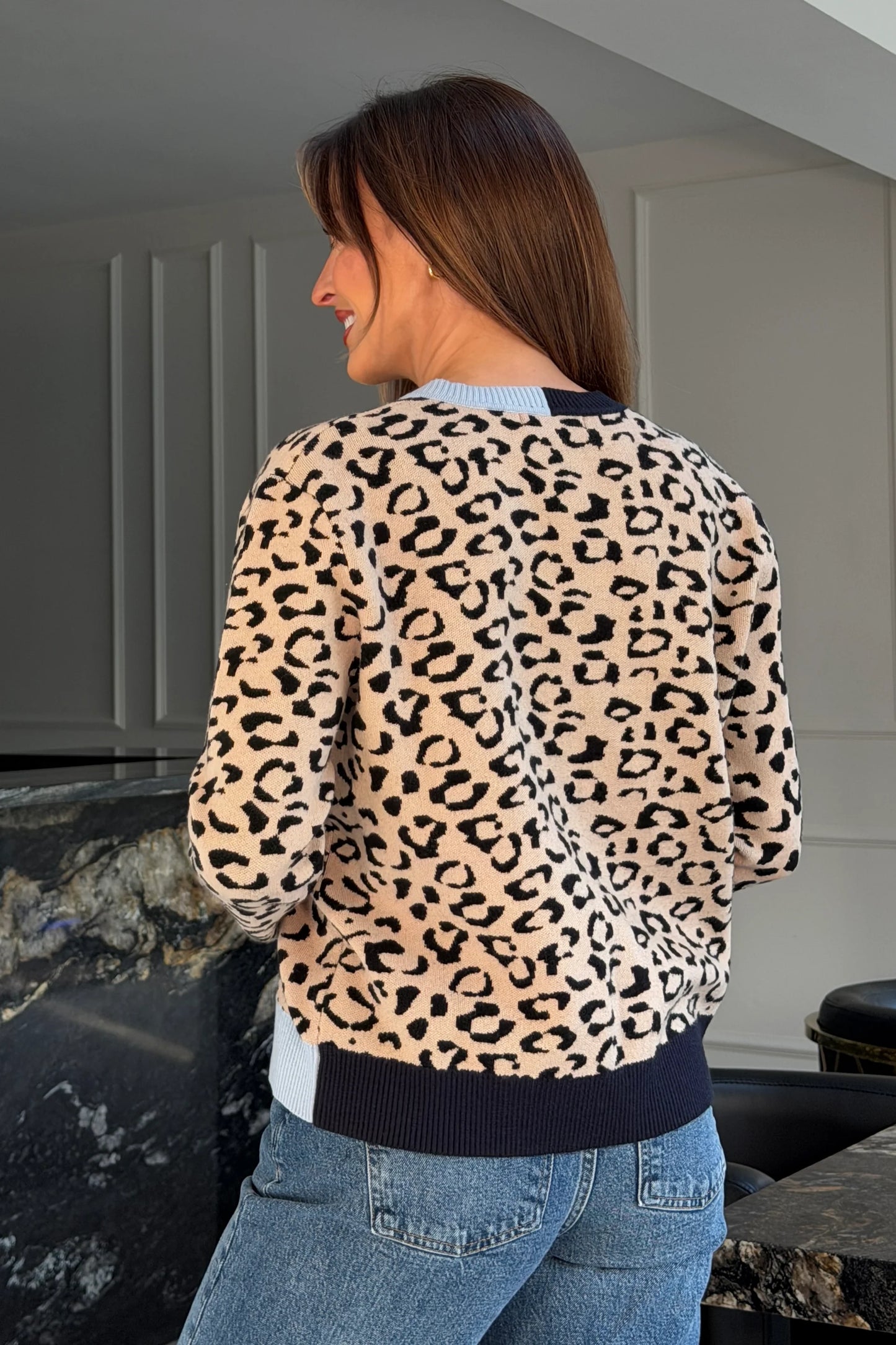 Faith Leopard & Contrast Cardigan