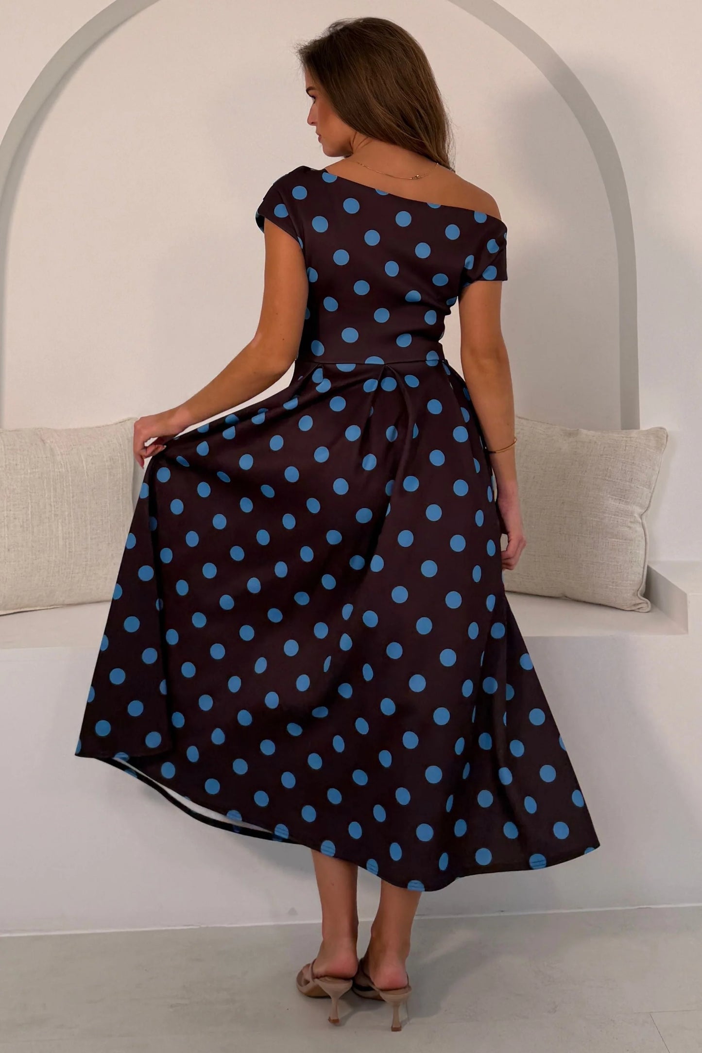Shauna Polka Dot Midi Dress