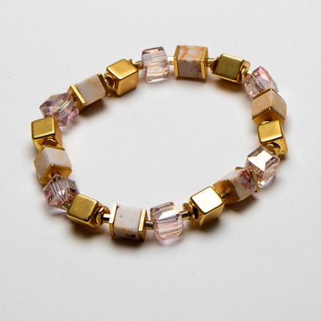 Metal & Crystal Stretch Bracelet