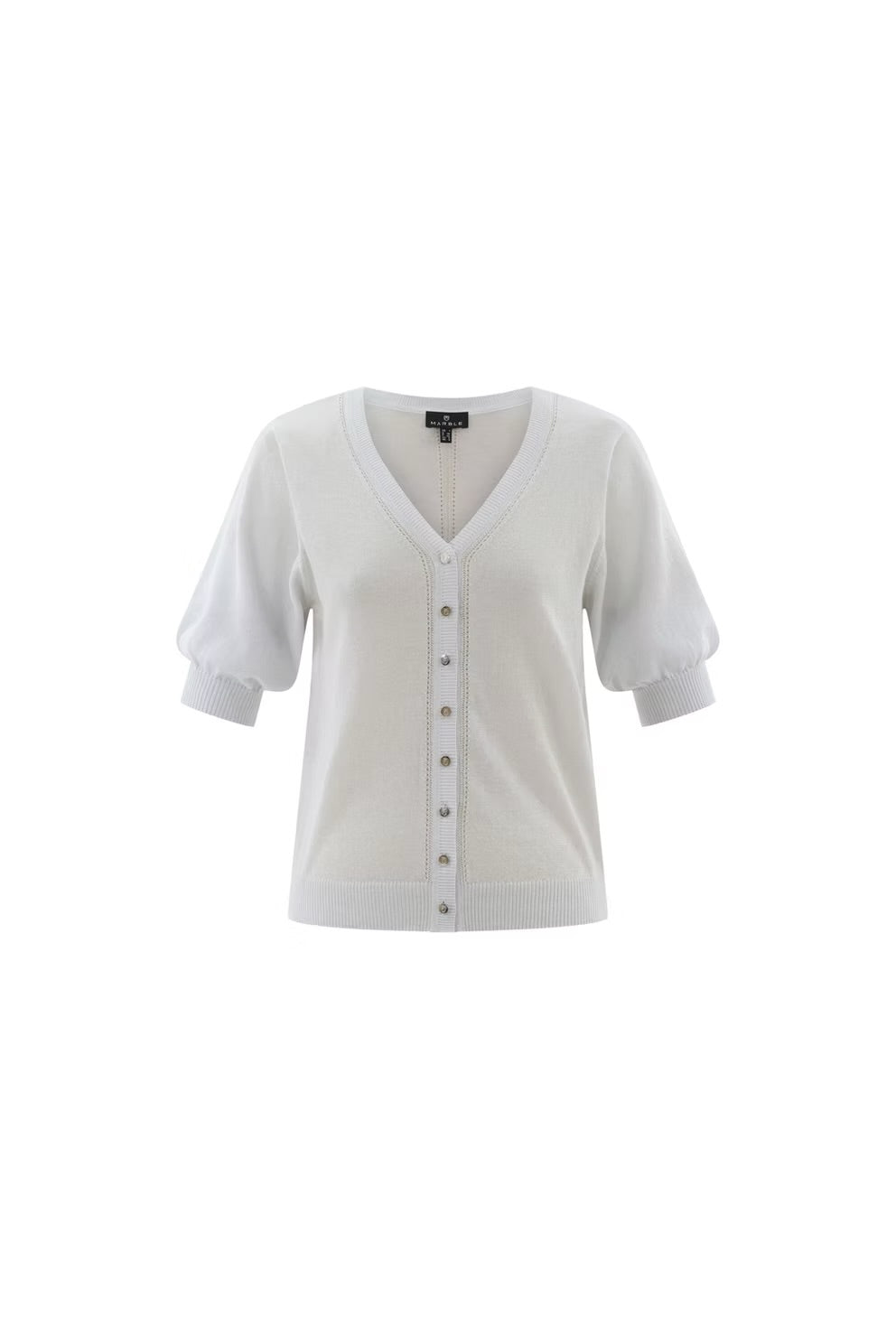Marble - Metallic Short Sleeve Reversible Cardigan 7870