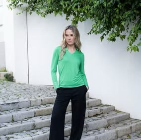 Marble - Super Soft V Neck Top - 6402