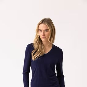 Marble - Super Soft V Neck Top - 6402