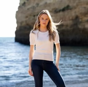 Marble - Super Soft Short Sleeve Sweater - 7512