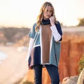 Marble - Colour Block Poncho