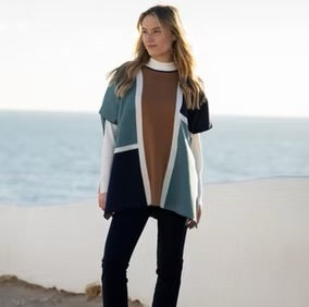Marble - Colour Block Poncho