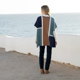 Marble - Colour Block Poncho