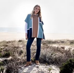 Marble - Colour Block Poncho