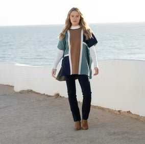Marble - Colour Block Poncho