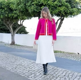 Marble - Soft Pleat Midi Skirt - 7123