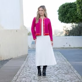 Marble - Soft Pleat Midi Skirt - 7123