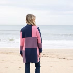 Marble - Oversized Colour Block Coatigan 8110
