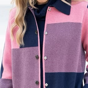 Marble - Oversized Colour Block Coatigan 8110
