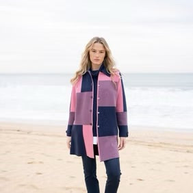Marble - Oversized Colour Block Coatigan 8110