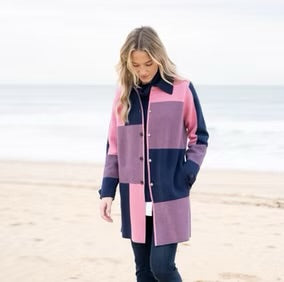 Marble - Oversized Colour Block Coatigan 8110