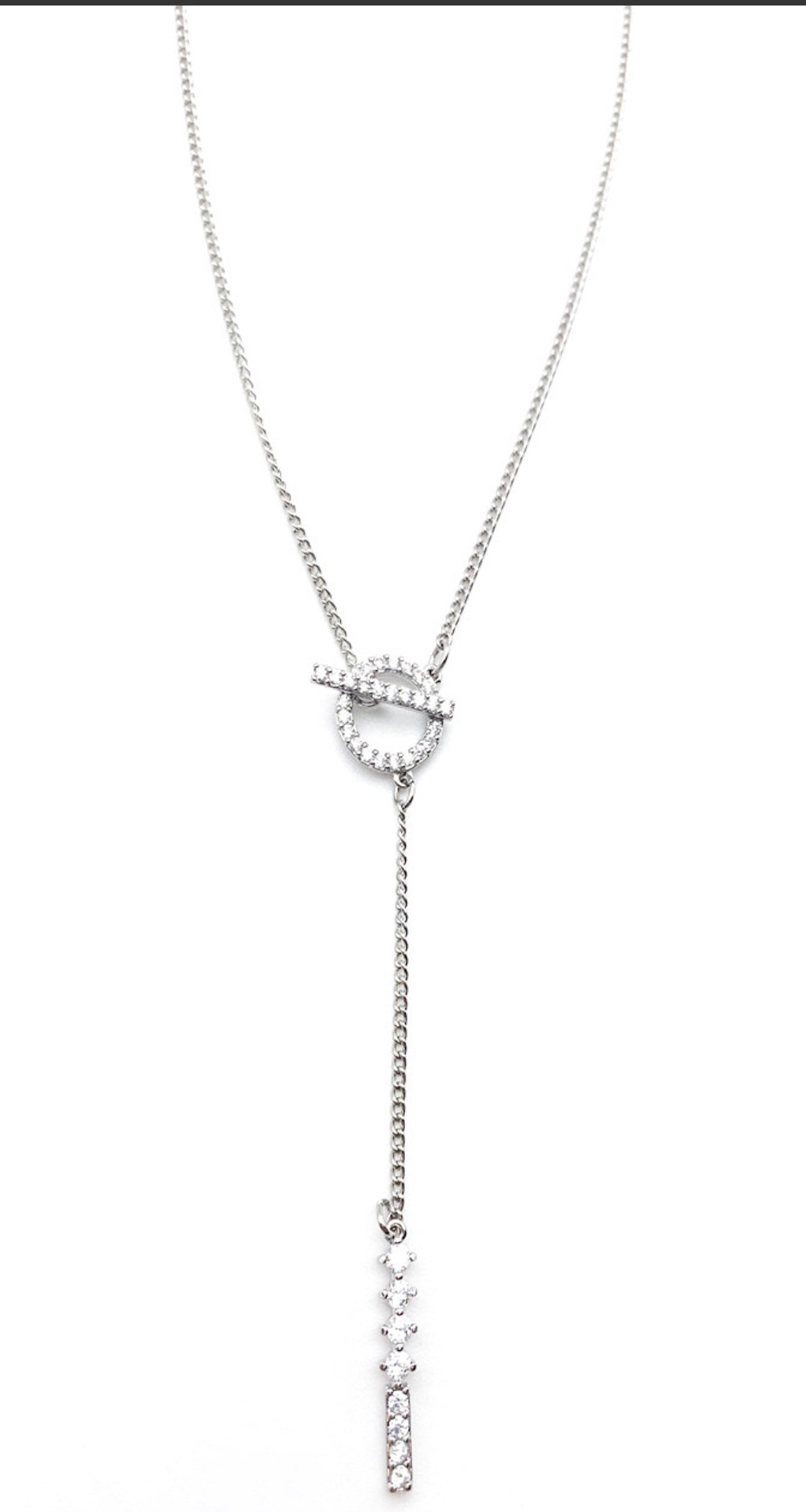 Hoop Link Diamante Drop Pendant