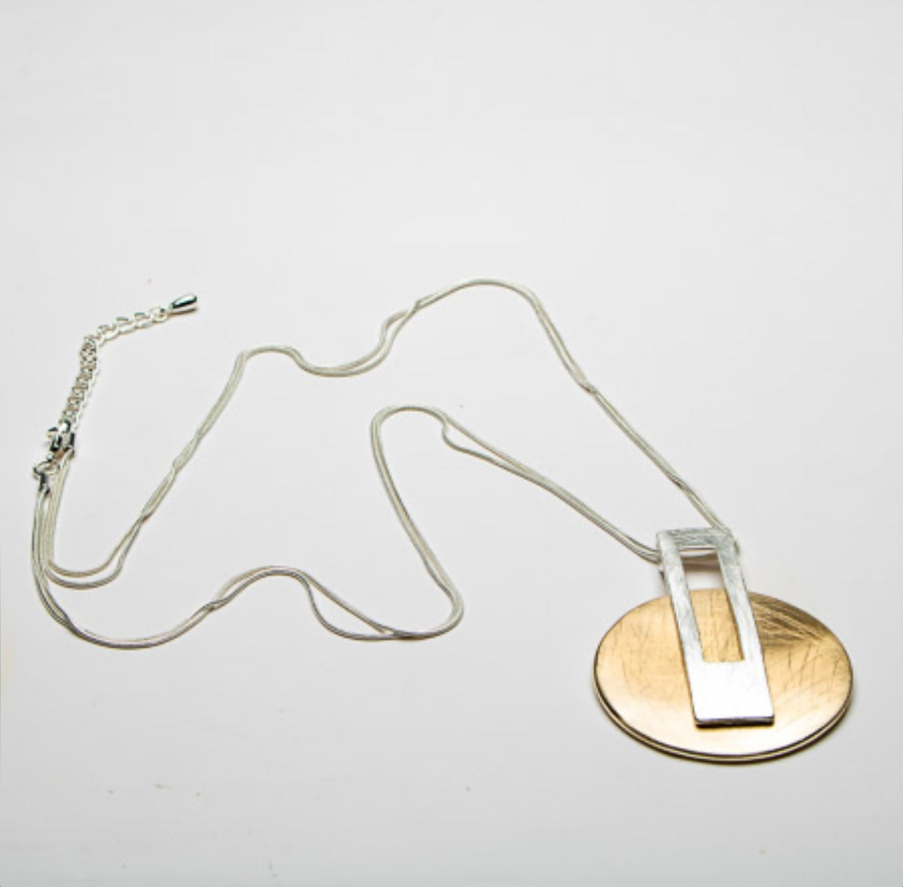 Brushed Metal Disc Pendant