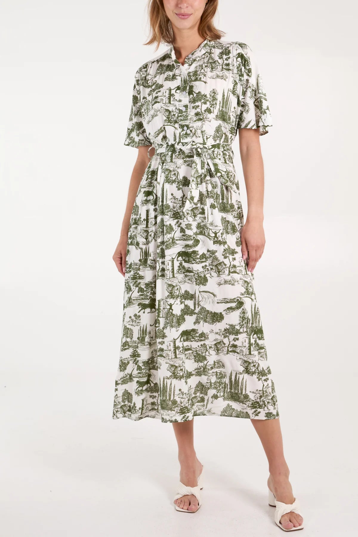 Provence Toile Print Midi Dress