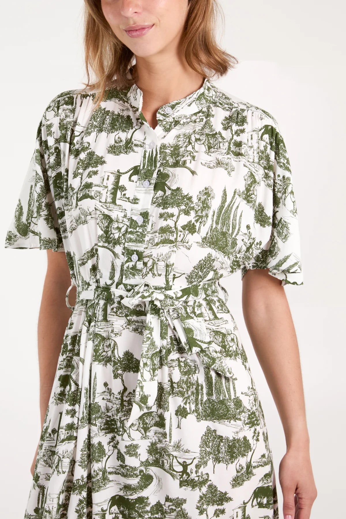 Provence Toile Print Midi Dress