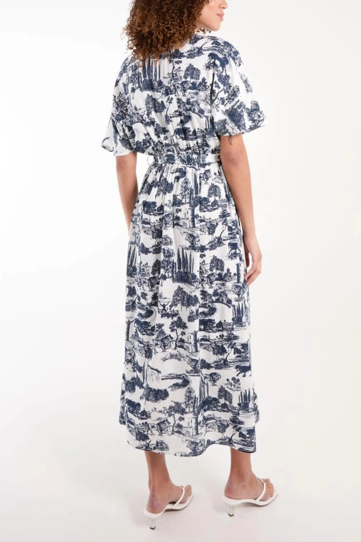 Provence Toile Print Midi Dress
