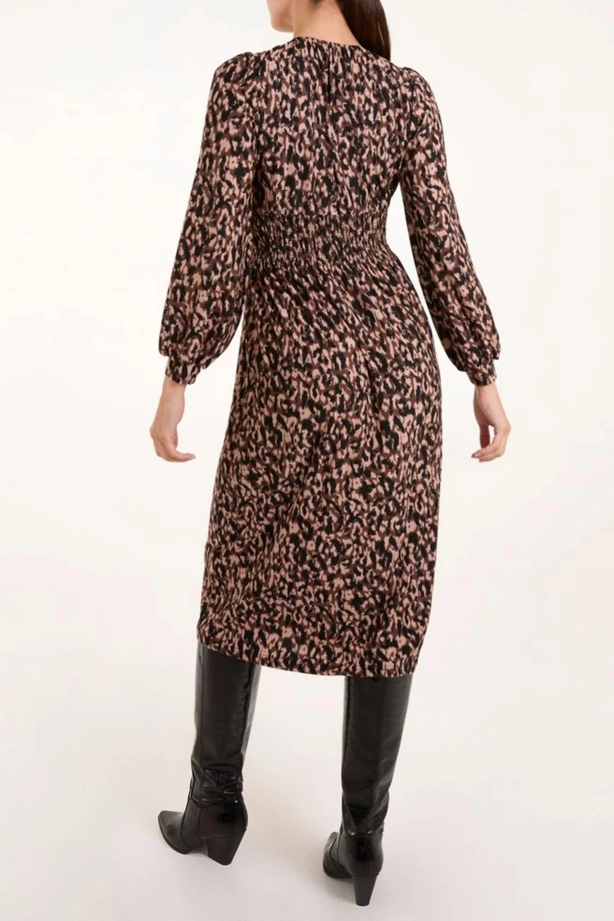 Scandi Animal Print Midi Dress