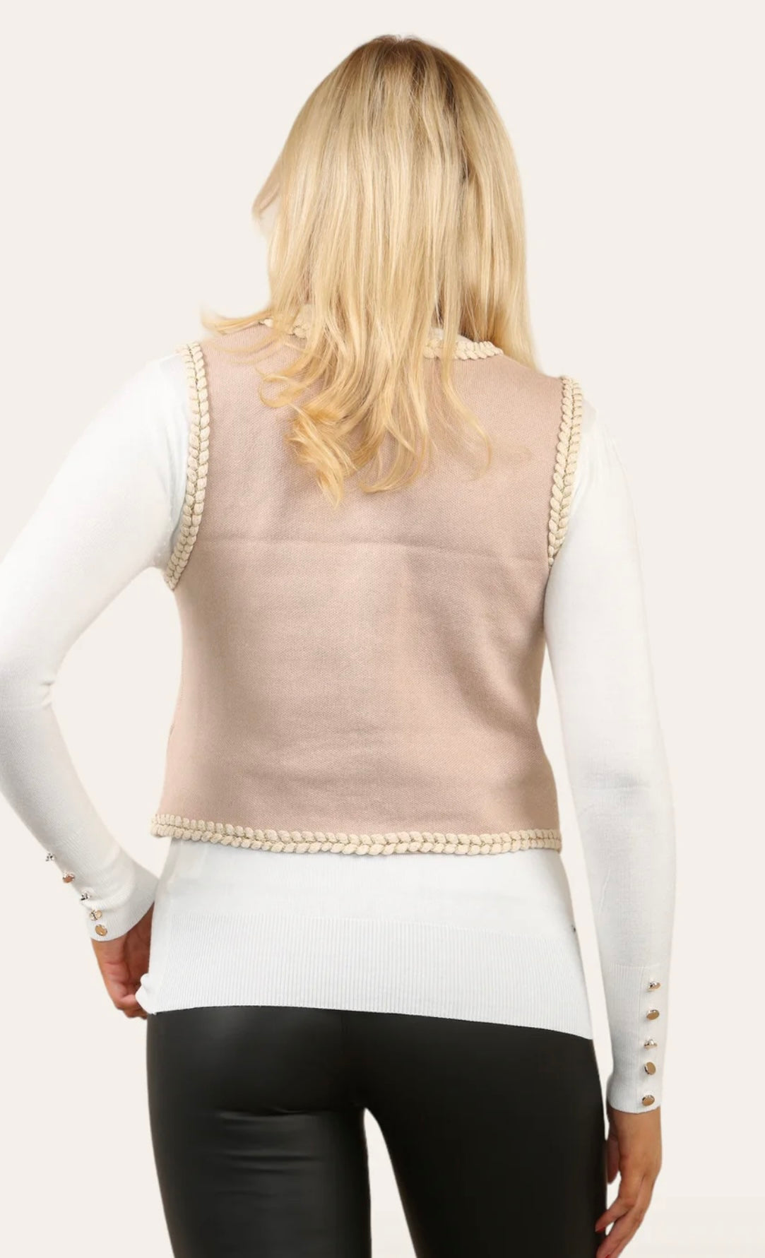 Cadiz Button & Pleat Knitted Waistcoat