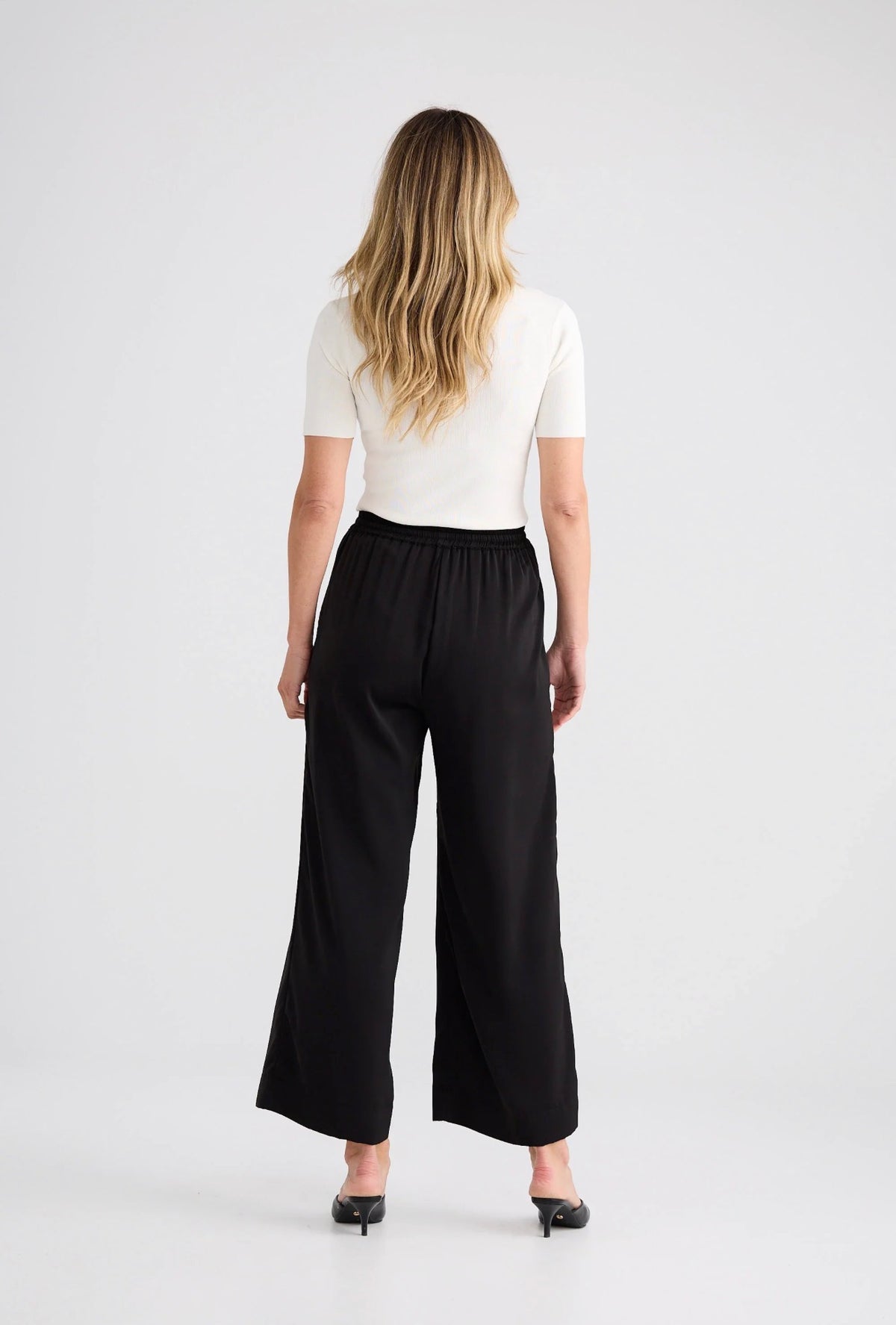Brave & True Greer Black Satin Trouser