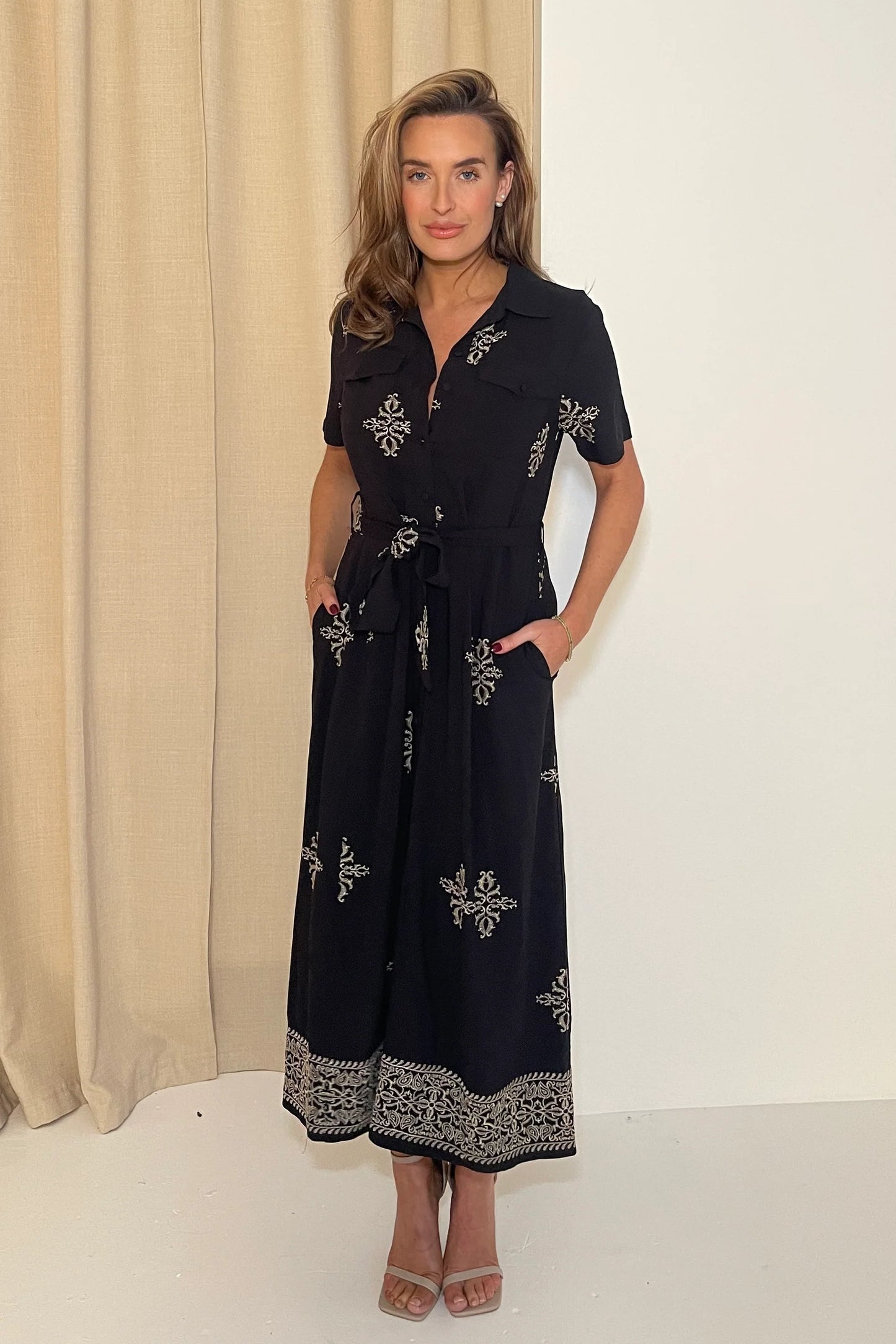 Geneva Belted Midi Dress