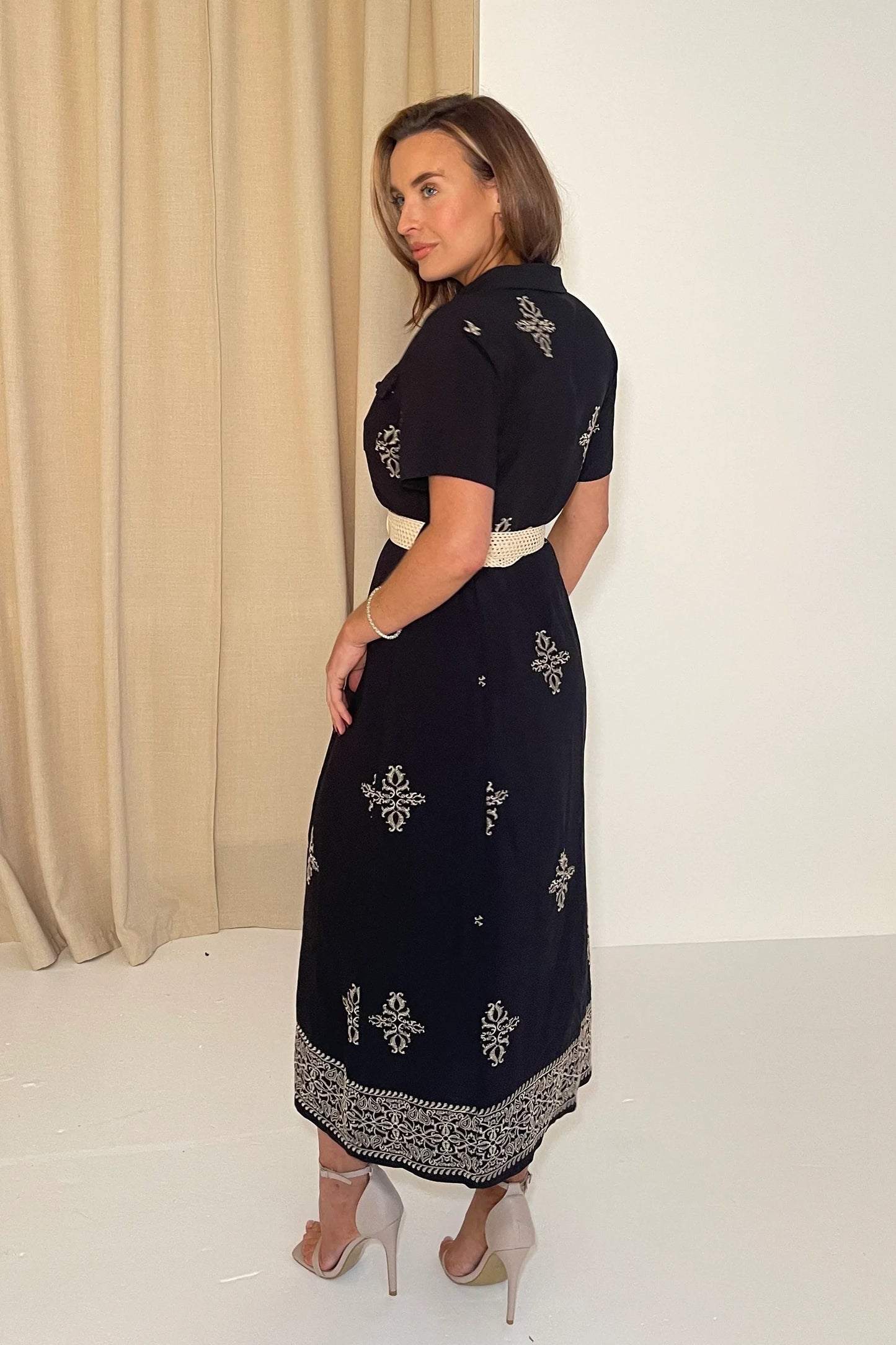 Geneva Belted Midi Dress