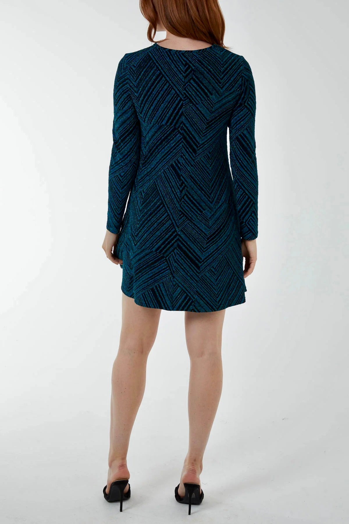 Jazz Glitter Stripe Shift Dress