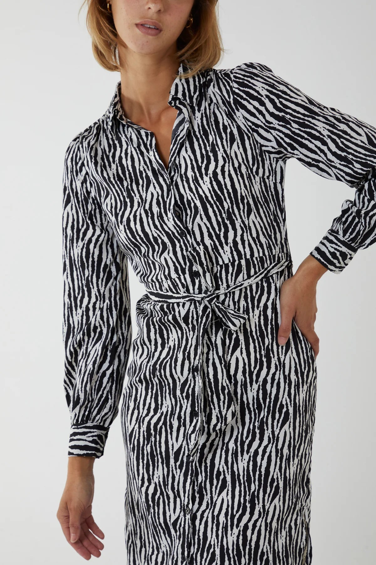 Stevie Zebra Shirt Dress