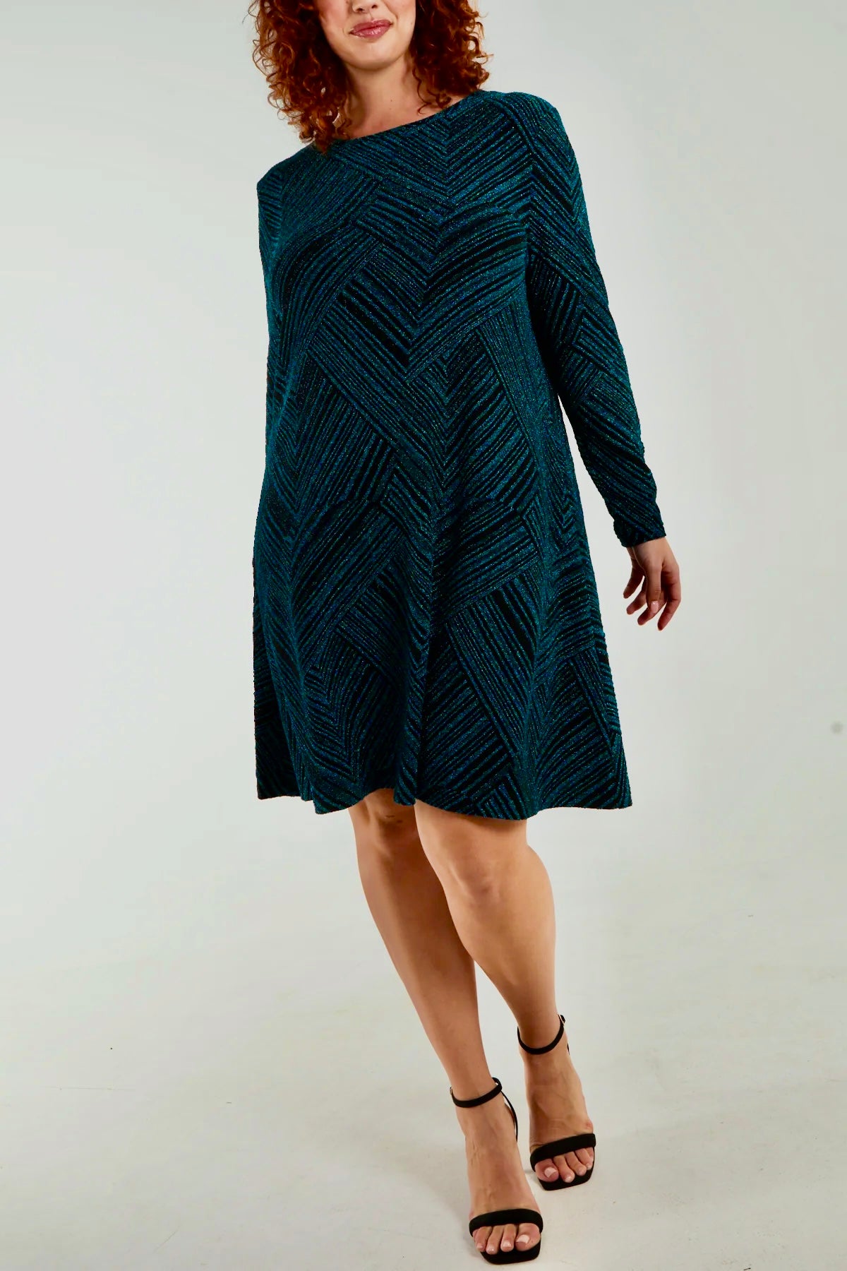 Jazz Glitter Stripe Shift Dress