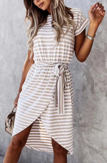 Vanessa Striped Wrap Dress