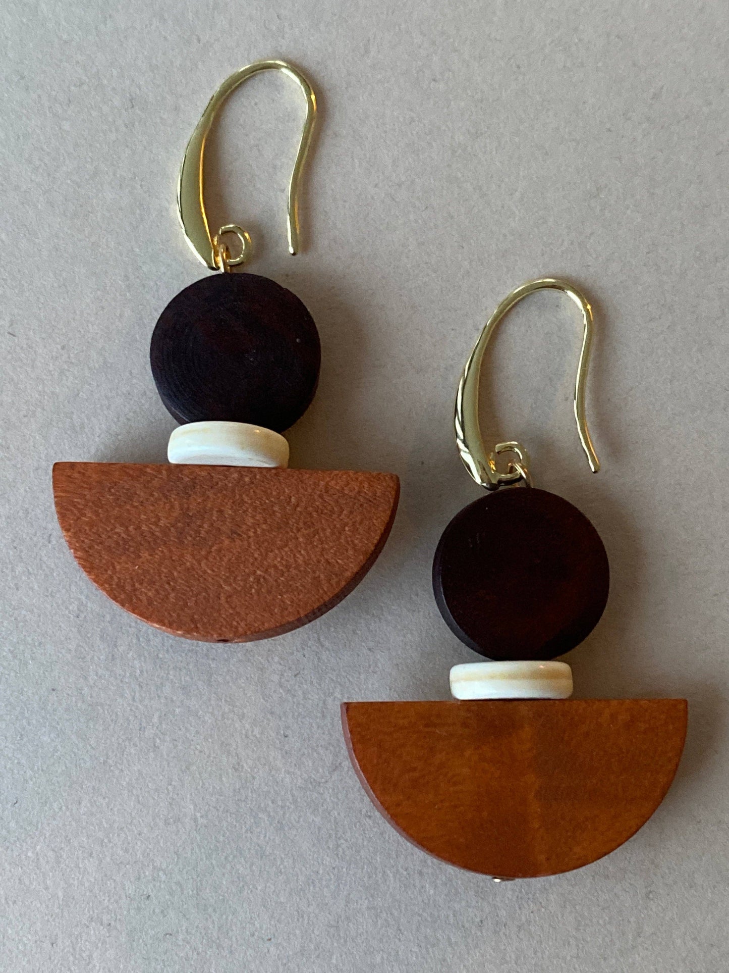 Gist - Chocolate Orange Wooden drop earrings BDLE07