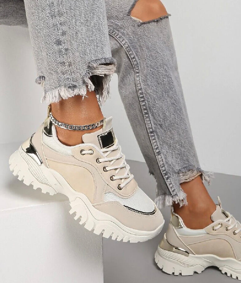 Beige trainers sales