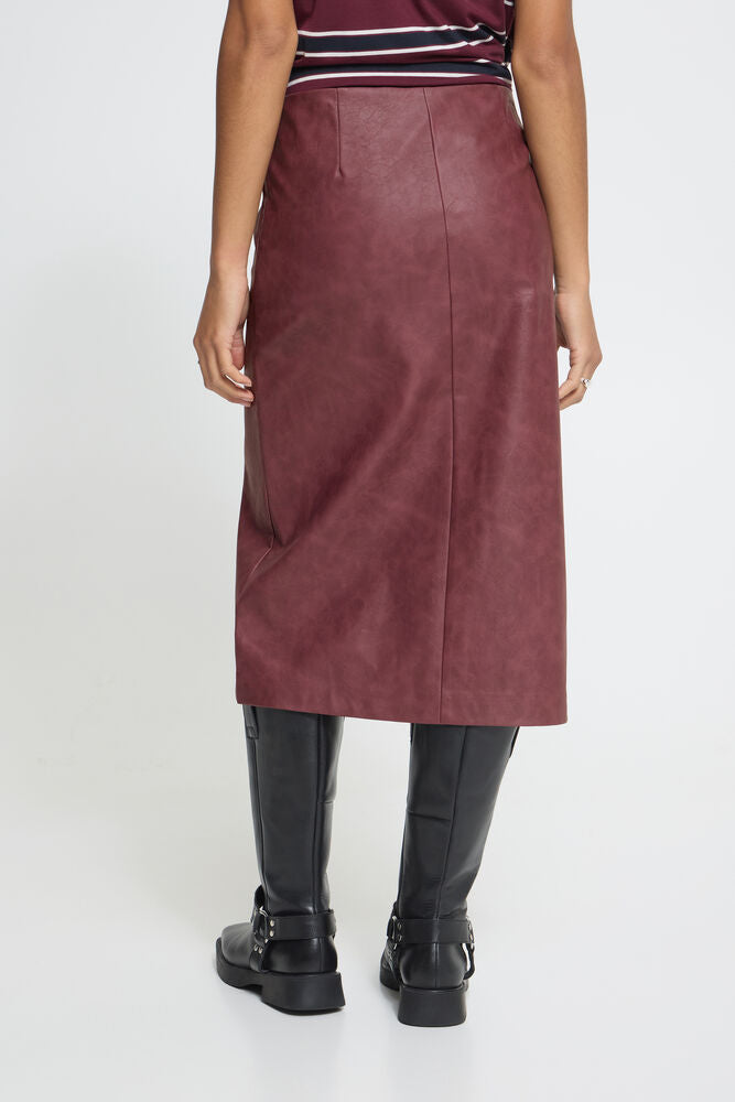 ICHI Kanira Faux Leather Skirt