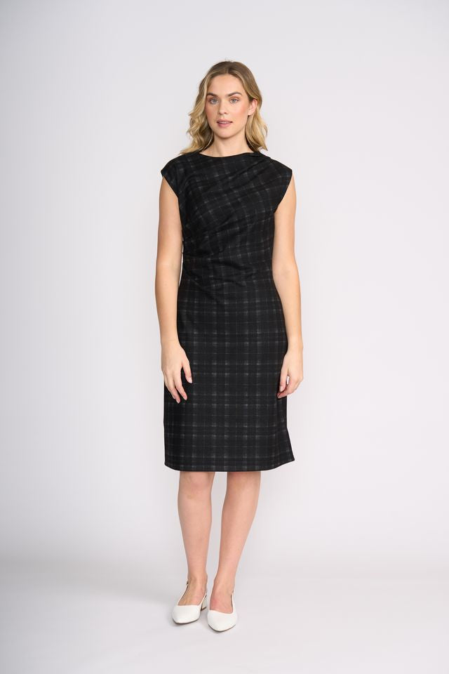 FOIL Under Wraps Shadow Check Dress