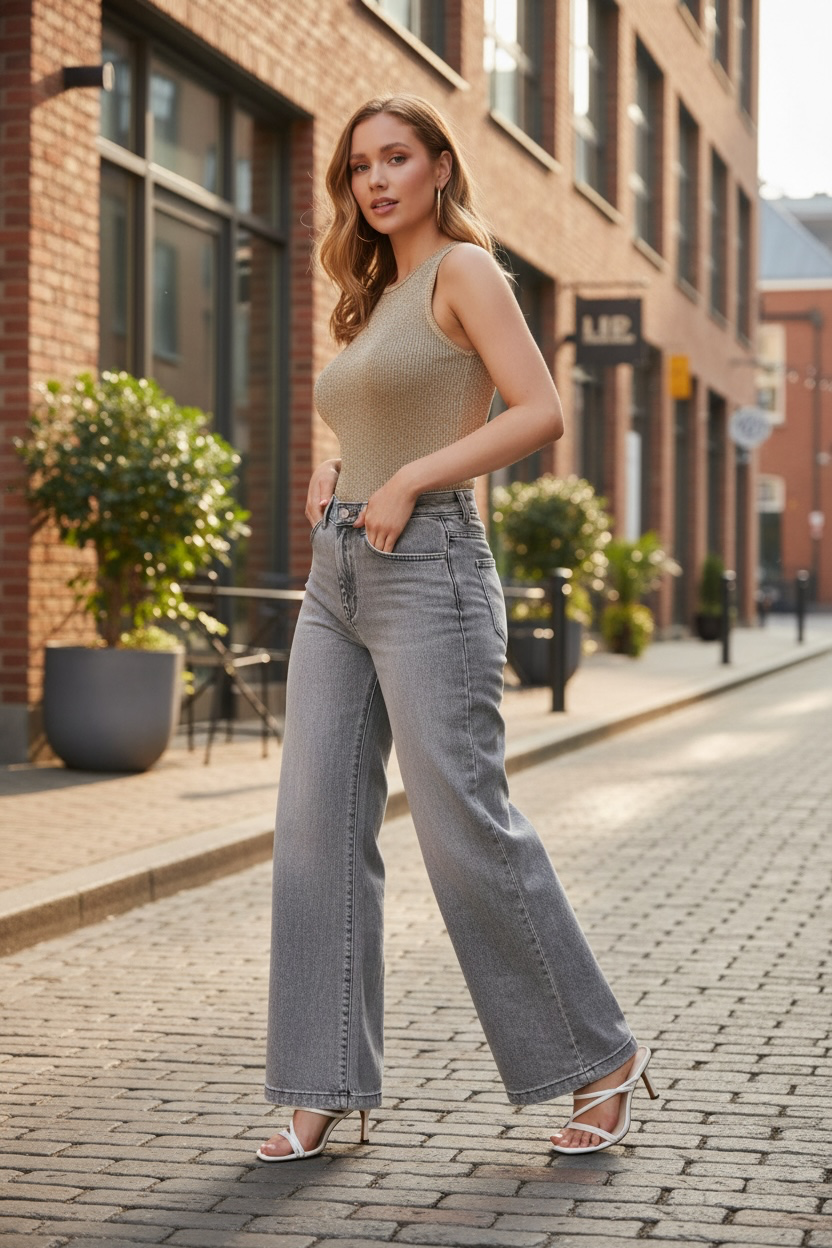 Teena Wide Leg Stretch Jeans