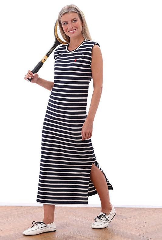 K.Design Striped Sleeveless Maxi Dress