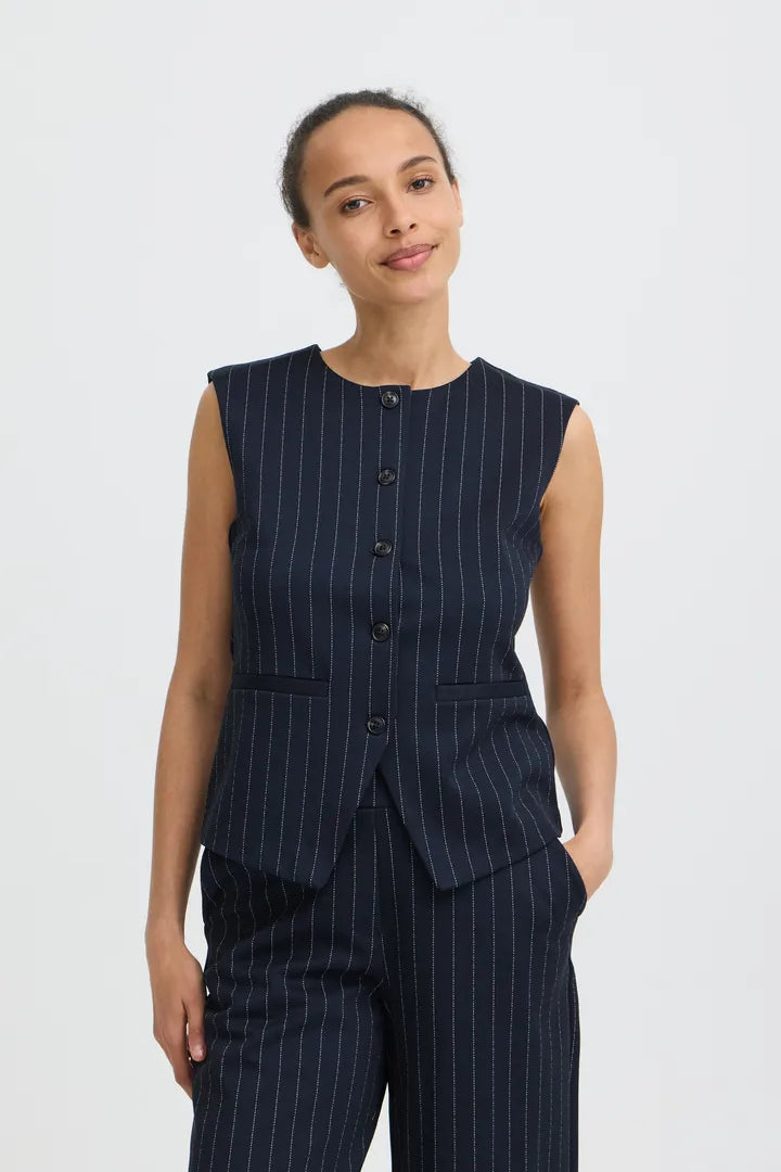 B.Young Rowan Pinstripe Waistcoat