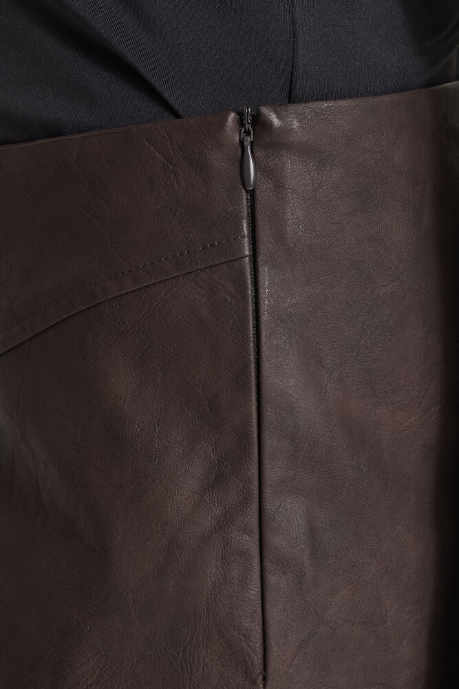 ICHI Kanira Faux Leather Skirt