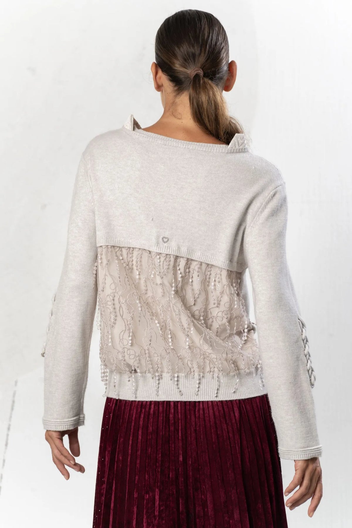 Elisa Cavaletti Sweater with Ruffled