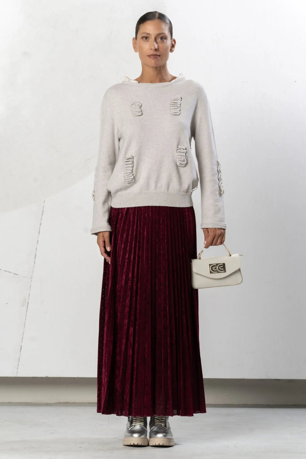 Elisa Cavaletti Sweater with Ruffled