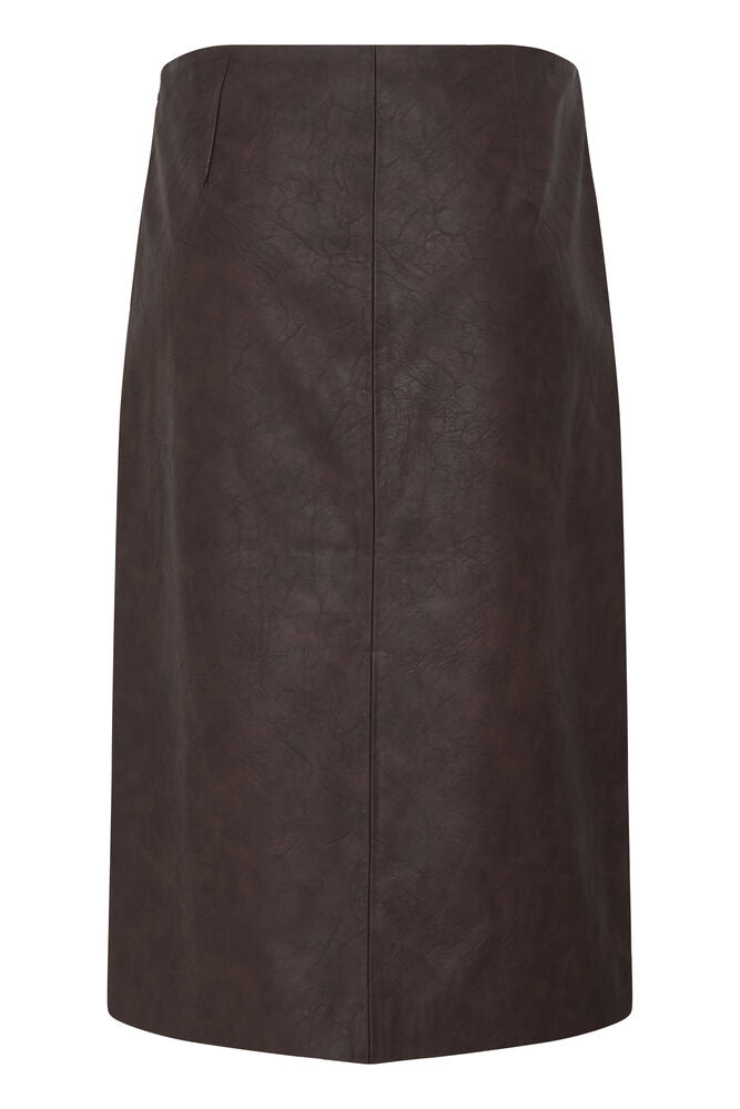 ICHI Kanira Faux Leather Skirt