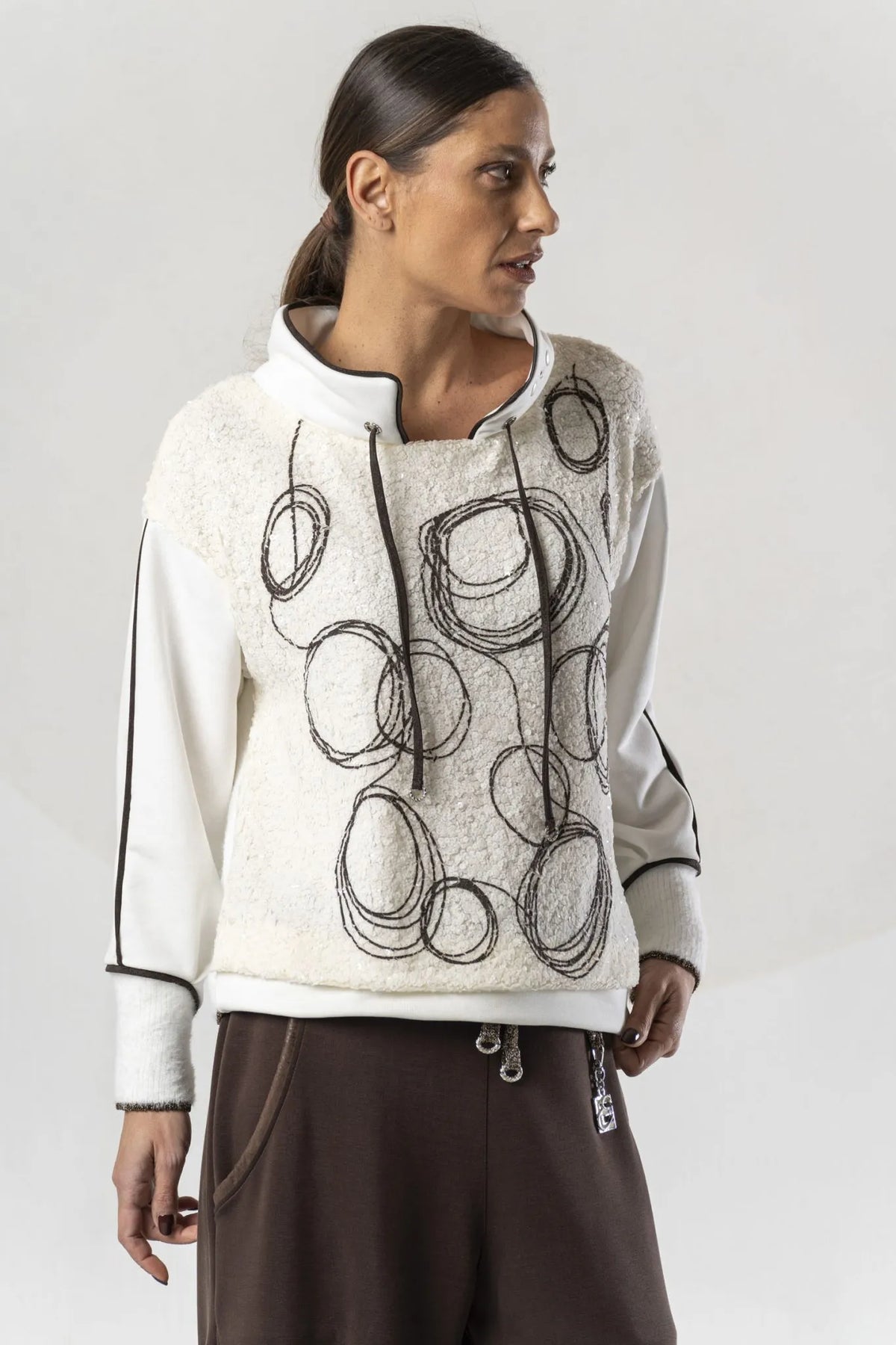 Elisa Cavaletti Sequined Fabric Sweatshirt